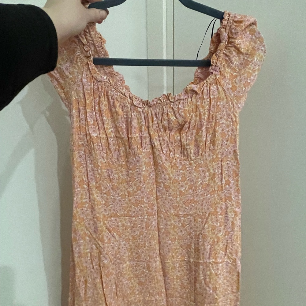 Flower orange and light purple dress